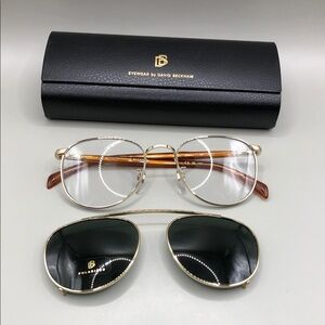David Beckham DB 1144/CS Glasses Demo Frames with Clip-On Sunglasses NEW